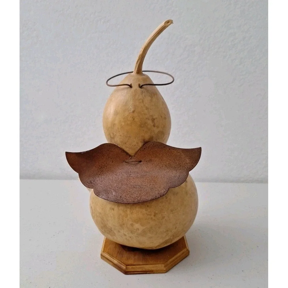 VTG Angel Gourd Folk Art Handmade Primitive Hand Painted ONE OF A KIND, NEW